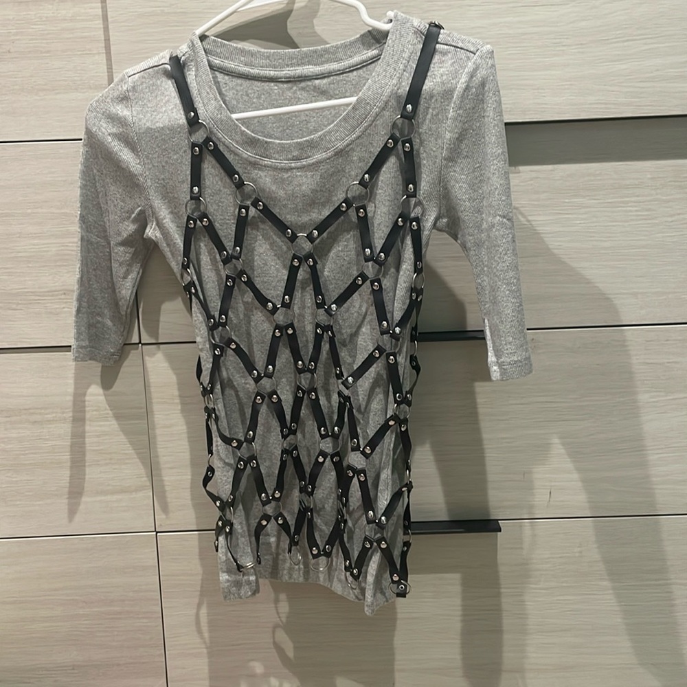 Faux Leather Top